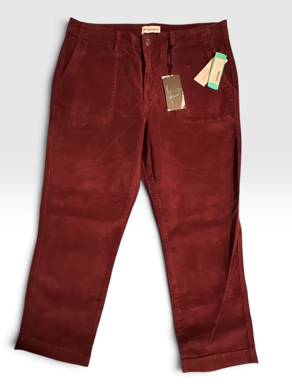Studio Blue Sophia Straight-Leg Corduroy Pants in Burgundy 16